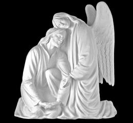 SYNTHETIC MARBLE CHRIST WITH ANGEL